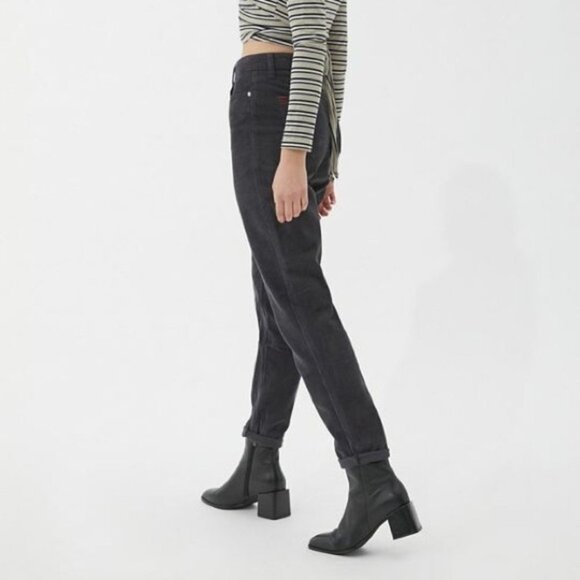 BDG Urban Outfitters Corduroy Pants Size 24 Charcoal Grey High-Rise Mom Tapered - Picture 9 of 12
